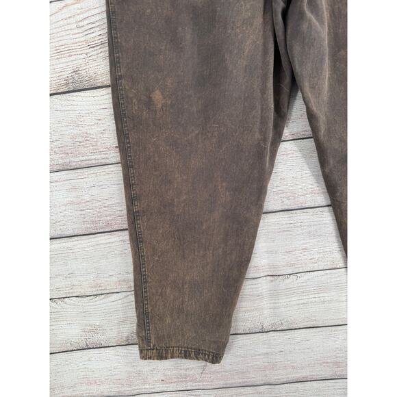 Oli & Hali Mineral Washed High Waist Pleated Barrel Pants Womens L Brown - Picture 9 of 14